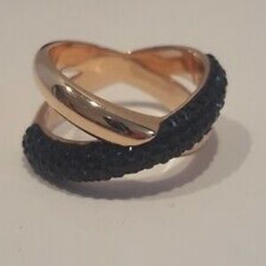 ISO Swarovski Crystal Dust Cross Ring